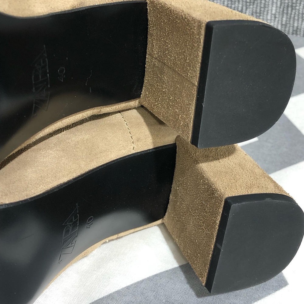 NWT ZARA Knee High Suede Boots - Picture 13 of 16